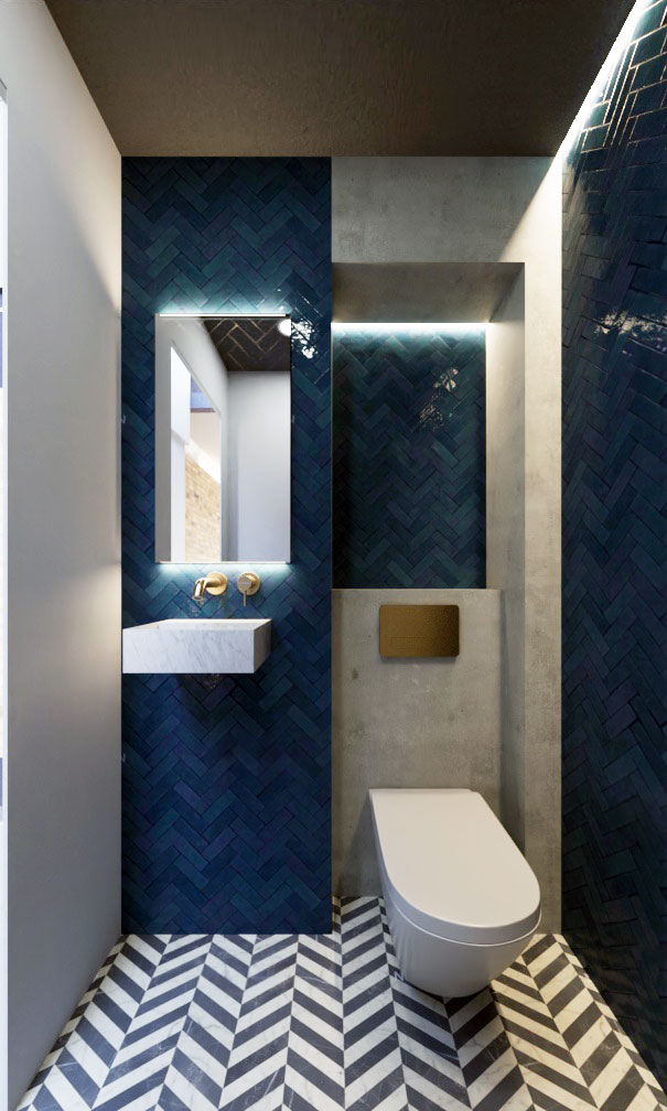 Rendered powder room