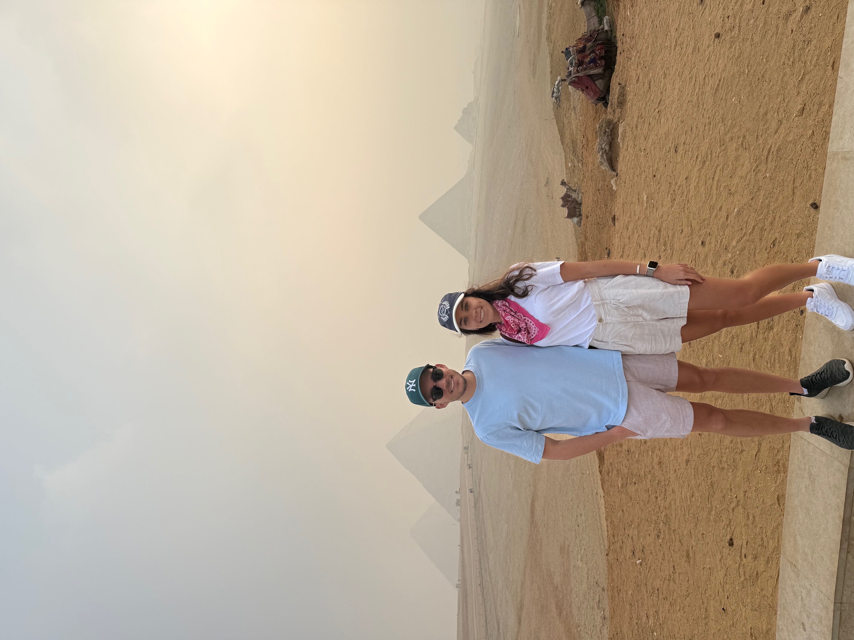 Stephan and Emilie Khoury at the pyramids in Egypt